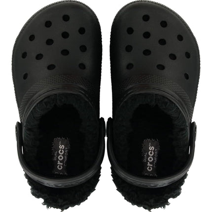 Crocs Unisex Kids Clog, Classic Lined Clog T, Black/Black, 7 UK Child