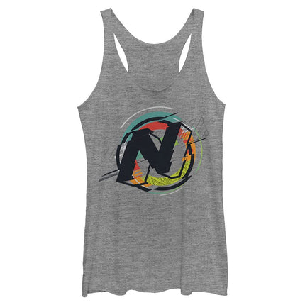 Hasbro Women's Nerf Logo T-Shirt, Gray Heather, Me