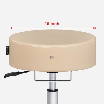 Master Massage Glider Ergonomic Round Swivel Adjustable Rolling Hydraulic Stool in Royal Blue Barber Dental Chair for Therapist, Clinic, Tattoo, Spas, Beauty, Lash, Salons, Home, Studio, Office