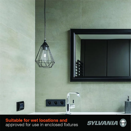 SYLVANIA ST19 Clear LED White Filament Bulb, 13W, Dimmable, 1500 LMS, Medium Base, 5000K, Daylight - 2 Pack (42251)
