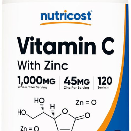 Nutricost Vitamin C with Zinc, 120 Capsules - 1000