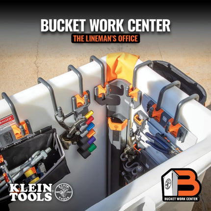 Klein Tools BC515S Hot Stick Holder Module with Magnetic Flap, Fits 8-Foot & 12-Foot Telescoping Sticks, Orange & Gray, Nylon
