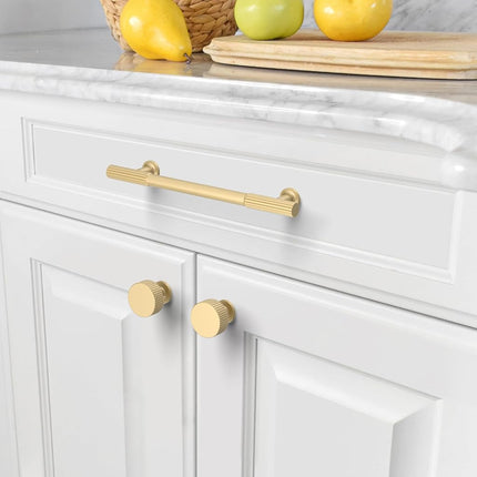 Asidrama 10 Pack 5 Inch(128mm) Brushed Gold Cabinet pulls Kitchen Cabinet Handles, Cabinet Pulls Kitchen Cabinet Hardware for Cupboard Drawer Pulls