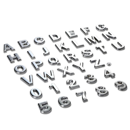DNA Motoring EM-L-LETTER-Q-SL Silver Letter Metal Decal Emblem Badge Sticker for Auto Car Truck Motorcycle Logo - Q