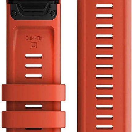 Garmin 26mm QuickFit watch band, Silicone, Flame Red