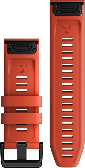 Garmin 26mm QuickFit watch band, Silicone, Flame Red