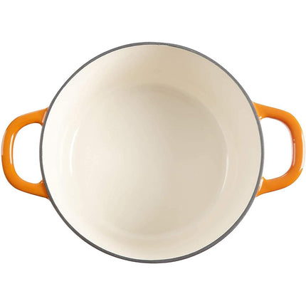 Crock-Pot Artisan Round Enameled Cast Iron Dutch Oven, 5-Quart, Sunset Orange