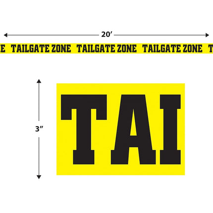 Beistle 3 Piece Plastic Tailgate Zone Streamers For Sports Theme Football Game Day Party Decorations, 3" x 20', Black/Yellow