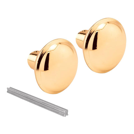Prime-Line Products E 2280 Prime-Line Door Knob Set, 1-3/4 in Projection, 2-1/4 in Dia, Brass Plated Finish/Steel, 2-1/4"