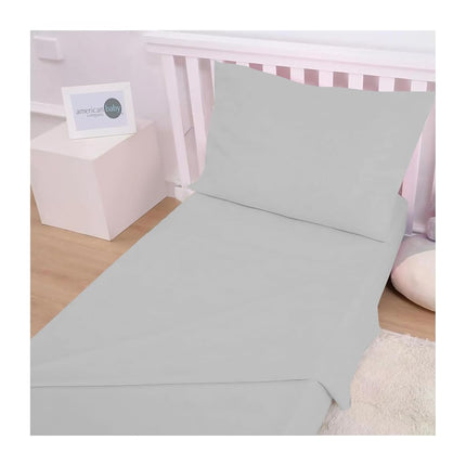 Juego de sábanas para niños pequeños de punto de algodón 100% natural, American Baby Company, gris, suave y transpirable, para niños y niñas