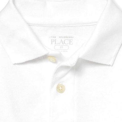 The Children's Place Polo piqué à manches courtes pour bébés garçons et tout-petits, Blanc, 9-12 MOIS