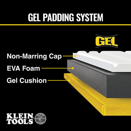 KLEIN TOOLS 60849 Non-Marring Knee Pads for Work, Construction, Tile, Flooring, for Men and Women, Lightweight Gel and Foam Padding, One Size
