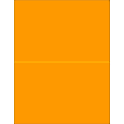 8 1/2 x 5 1/2" Fluorescent Orange Rectangle Laser 