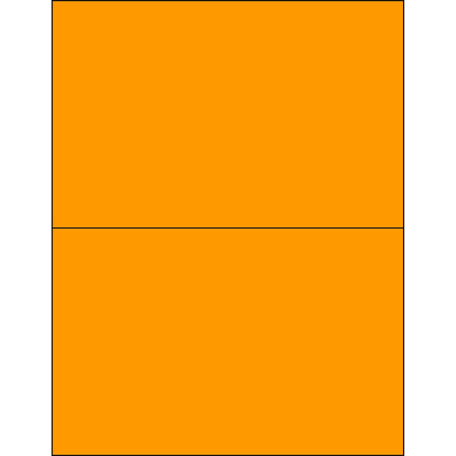 8 1/2 x 5 1/2" Fluorescent Orange Rectangle Laser 