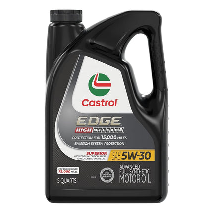 Castrol 03128C Edge High Mileage 5W-30 Advanced Fu