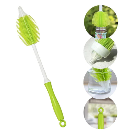 Innobaby Cleanin' Smart 2-in-1 Silicone Bottle Cleaning Brush,Green,