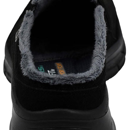 Skechers Femme Easy Going - Latte - Mule à enfiler ouverte à double soufflet, Noir/Gris, 9 M US