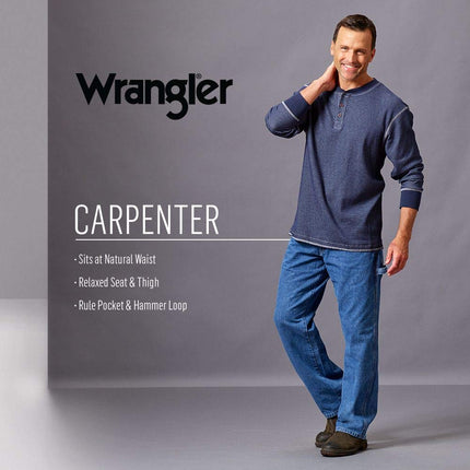 Wrangler Authentics Men's Classic Carpenter 经 工 裤클래식 카펜터 진clásico Carpintero 經典木匠牛仔褲جينز كلاسيك كاربنترג'ינס נגרים קלאסיklassischer Zimmermanns-Jean, Storm, 36W x 32L