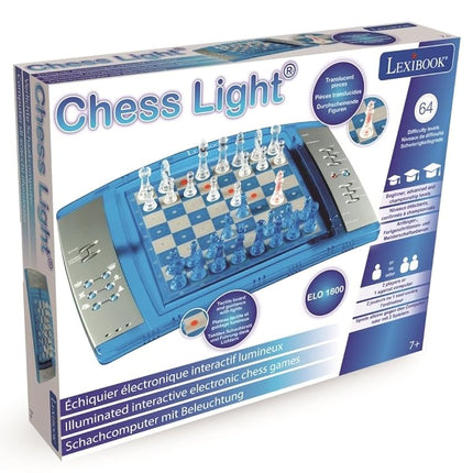 Lexibook CG1300 Chessman Elite Jeu d'échecs électronique interactif, 64 niveaux de difficulté, LED, fonctionnant sur piles, Noir/Blanc