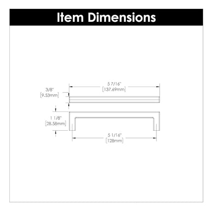 Hickory Hardware Solid Core Kitchen Cabinet Pulls, Luxury Cabinet Handles, Hardware for Doors & Dresser Drawers, 5-1/16 Inch (128mm) Hole Center, Elusive Golden Nickel, Skylight Collection (Pack of 1)