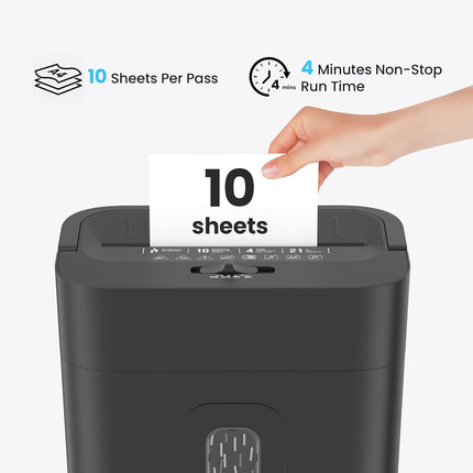 6-Sheet Shredder for Home Office, 3.43 Gallon Cross Cut Shredder, P-4 High Security Paper Shredders for Credit Card Staple Clip, Portable Handle Design