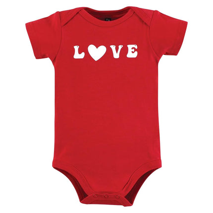 Ensembles de 3 grenouillères en coton Hudson Baby pour nouveau-né fille, motifs cœurs, 0-3 mois, rouge, 0-3 mois
