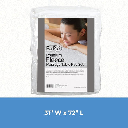 ForPro Premium Fleece Massage Pad Set, Natural, Extra Soft, Hypoallergenic, for Massage Tables, Includes Pad and Face Rest Cover, 31” W x 72” L