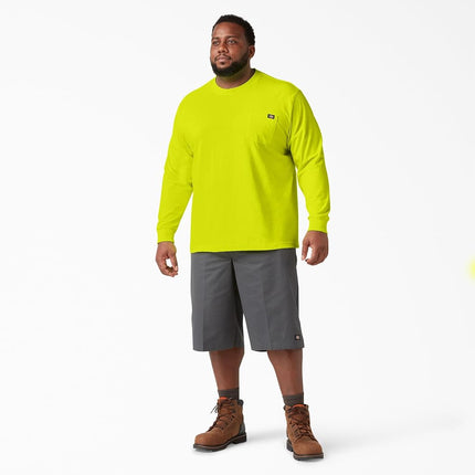 T-shirt à manches longues et col rond épais Dickies pour homme, jaune vif, XXXL