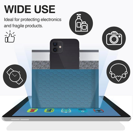 UCGOU Bubble Mailers 8.5x12 Inch Navy Blue 25 Pack Usable Size 8.5x11 Poly Padded Envelopes #2 Medium Mailing Opaque Packaging Postal Self Seal Waterproof Boutique Shipping Bags for Clothes Makeup