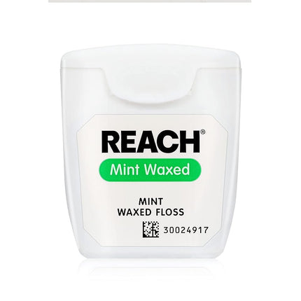 REACH Waxed Dental Floss, Mint, Plaque Remover, Shred Resistant, Extra Wide Cleaning, Gentle on Gums & Teeth, PFAS-Free, Oral Care, for Adults & Kids, 55yd, 1 Pack