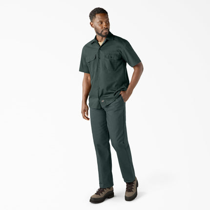 Dickies Men's Short Sleeve Work Shirt, Hunter Green, XX-Large