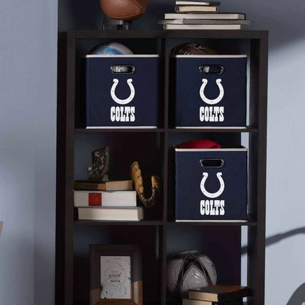 Franklin Sports NFL Indianapolis Colts Collapsible Storage Bin NFL Folding Cube Storage Container Fits Bin Organizers Fabric NFL Team Storage Cubes One Size