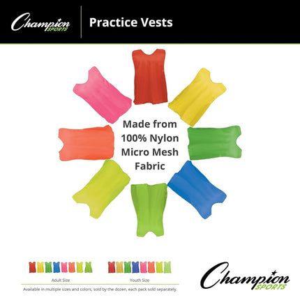 Gilet d'entraînement Champion Sports pour jeunes, vert (1 douzaine)