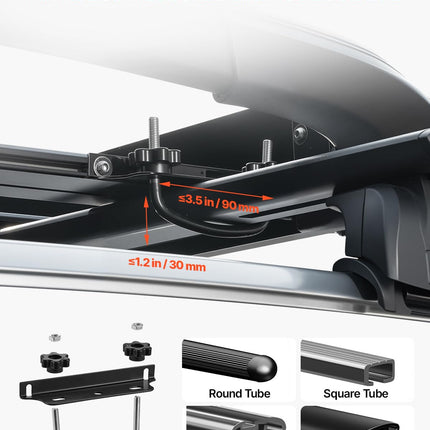 VEVOR Roof Rack Cargo Carrier, 48 x 40 x 5.6 in, Universal Rooftop Cargo Basket, Car Top Luggage Holder with 150 lbs Max Load Capacity, 4.1 in Fence, Anti-Rust Alloy Steel, Wind Fairing, for SUV Car