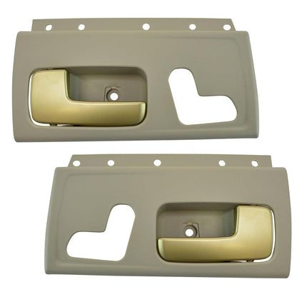 TRQ Front Interior Door Handle Beige & Gold LH & R