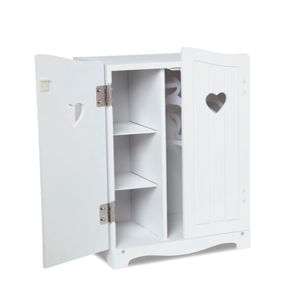 Melissa & Doug Mine to Love Armario de madera para muñecas y animales de peluche - Blanco (17.3" Al. x 12.4" An. x 8.5" P Montado)