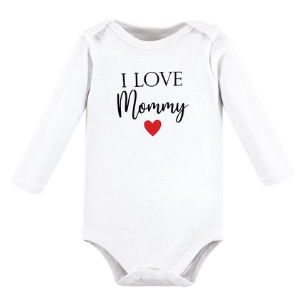 Hudson Baby mamelucos de manga larga de algodón unisex para bebé, niña Mommy Rojo Negro, recién nacido