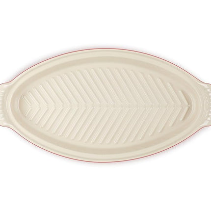 Le Creuset Stoneware Heritage Fish Baker, 1.7 qt., Cerise