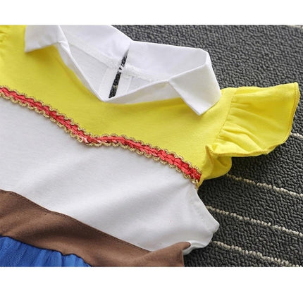 Dressy Daisy Cowgirl Tulle Dress for Toddler Girls Halloween Fancy Party Costume Summer Outfits with Headband Size 4 Blue
