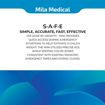 Retractable Pediatric Emergency Length-Based Tape - Broselow Compatible Dose By Growth Mini Pediatric Emergency Tape