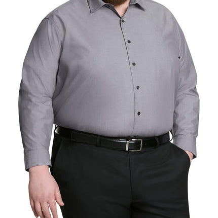 UNLISTED Men's Solid Dress Shirts, Graphite, 17.5"