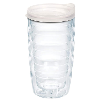 Tervis Clear & Colorful Lidded Made in USA Double Walled Insulated Tumbler Travel Cup Keeps Drinks Cold & Hot, 10oz Wavy, Frosted Lid