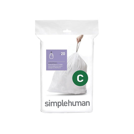 simplehuman Bin Liners, Pack of 20, 10-12 Litre, C