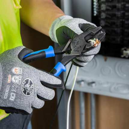 Side Cutter Linemans Pliers with Tape Pulling and Wire Crimping, High Leverage, 9-Inch Klein Tools J2000-9NECRTP