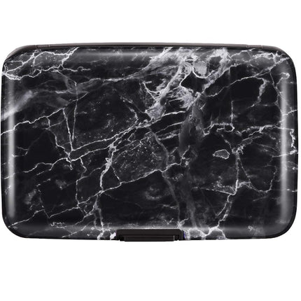 Coco Rossi Mini Credit Card Holder for Women or Men,RFID Blocking Slim Hard Card Case ID Case Travel Wallet, Black Rose, S