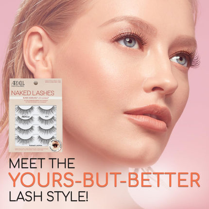Ardell Naked Lashes Natural 423 with Invisiband – Lightweight Strip Lashes, Eyelashes Natural Look for Everyday Wear, 4 Pairs