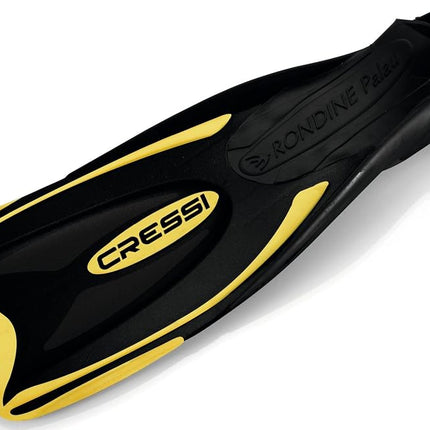 Cressi Palau Fins - Adult and Child Adjustable Diving, Apnea and Snorkelling Flippers Fins, Black/Yellow, UK 10/12 - EU L/XL 44/47