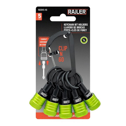 Railer Bit Holder Keychain 5pc - 1/4 inch Hex Shan