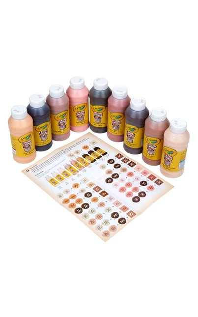 Crayola Colors Of The World Washable Paint - 8oz (9ct), Bulk Skin Tone Paint, Kids Arts & Crafts Supplies, For Teachers & Classrooms