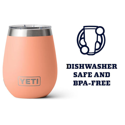 YETI Rambler 10 oz Wine Tumbler, Vacuum Insulated, Stainless Steel with MagSlider Lid, Lowcountry Peach